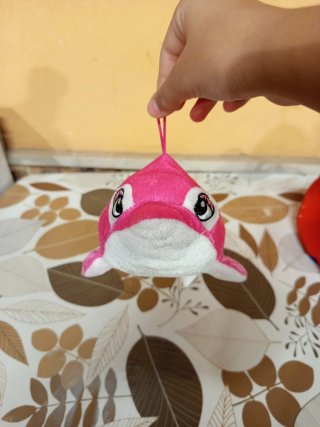 Delfino rosa brillantinato