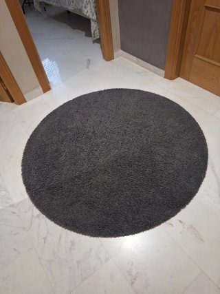 Alfombra redonda Ikea gris oscuro