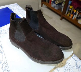 Botines de hombre de ante marrón oscuro