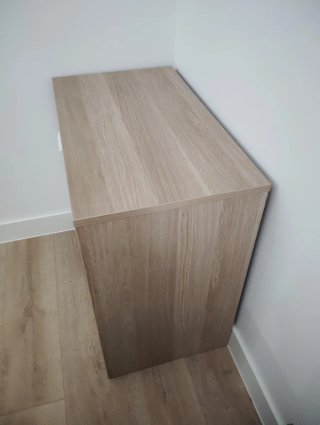 Cómoda 3 cajones madera y blanco