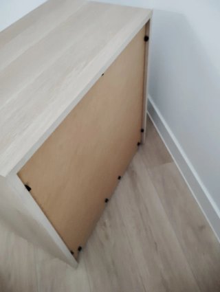 Cómoda 3 cajones madera y blanco