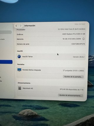 iMac 27 6C/8GB/1TB/RP5300