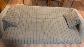 Sofá cama beige y gris