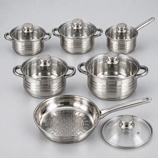 Set di pentole in acciaio inossidabile ADM 12 pezzi