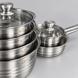 Set di pentole in acciaio inossidabile ADM 12 pezzi