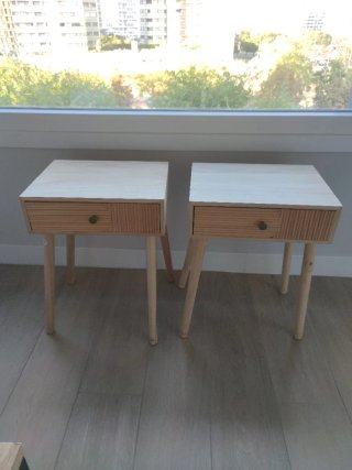 Mesitas de noche vintage madera