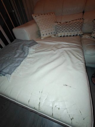Sofá chaise longue piel blanco 2,75m