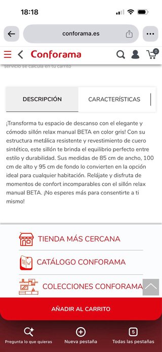 Sillón de lectura con reposapiés