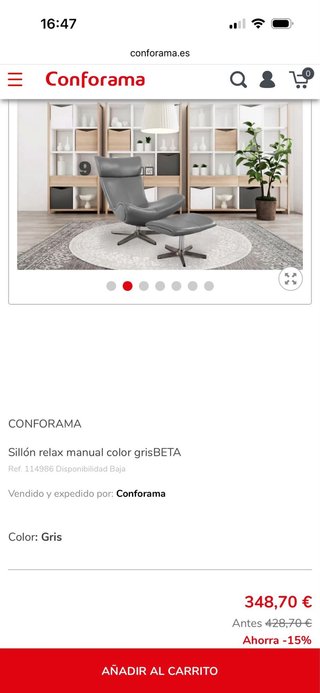 Sillón de lectura con reposapiés
