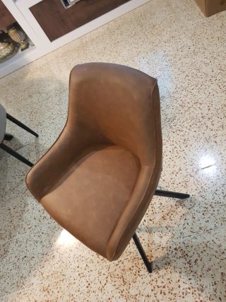 Sillón giratorio piel sintética marrón