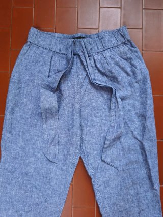 Pantaloni Zara donna misto lino taglia S avio