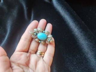 Broche Vintage Turquesa Azul