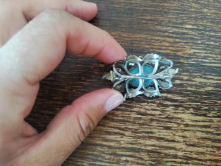 Broche Vintage Turquesa Azul