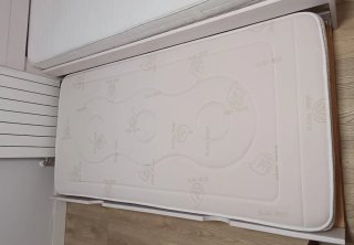 Cama nido 90x190 beige y blanco con 2 colchones