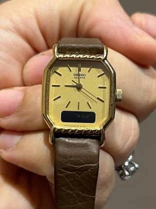 Orologio Seiko Hybrid Oro e Marrone