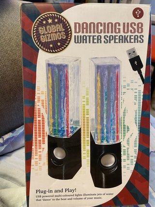 Pareja Altavoces Agua y Luces LED