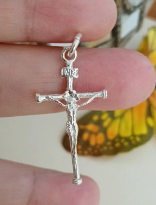 Colgante Cruz Cristo Inri Plata De Ley