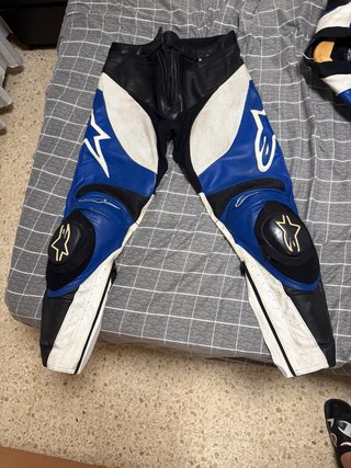 Mono Piel Alpinestars 2 Piezas Azul/Blanco