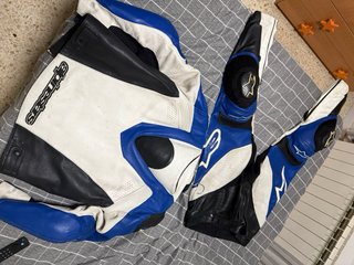 Mono Piel Alpinestars 2 Piezas Azul/Blanco