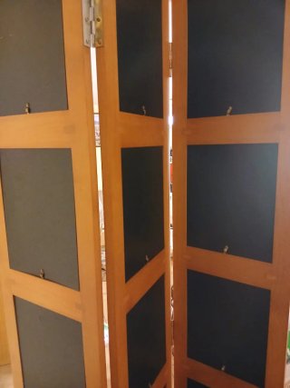 Biombo de madera de 3 paneles con 15 portafotos