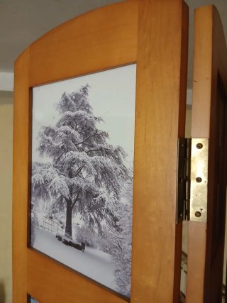Biombo de madera de 3 paneles con 15 portafotos