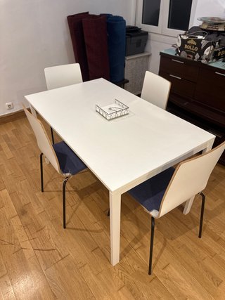 Mesa comedor blanca 4 sillas