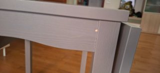 Mesa Hauga gris plegable 55/82/109x74cm