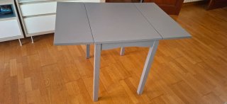 Mesa Hauga gris plegable 55/82/109x74cm