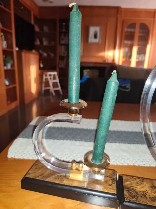Set 2 Candelabros Acrílico con Reloj
