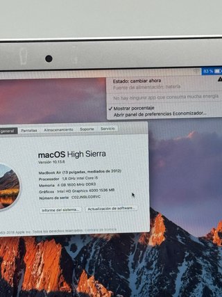 MacBook Air 2012 13 i5 4GB RAM 128GB SSD/
