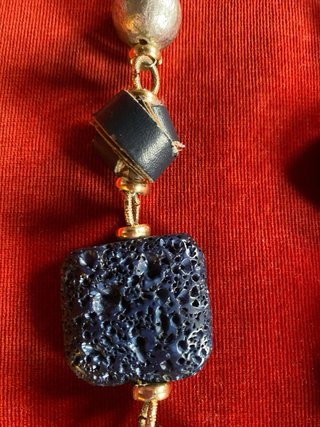 Collana DIM artigianale blu e oro