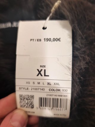 Chaquetón mujer marrón con cuello de pelo Talla XL