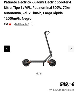 Patinete Xiaomi Electric Scooter 4 Ultra