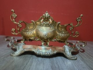 Quemador Incienso Bronce y Bandeja Cristal