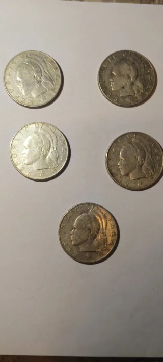 5 Monedas 1 Dólar Liberia 1961