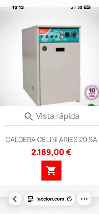 Caldera Gasoil Gris/Blanca