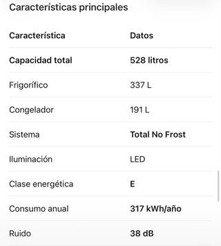 Frigorífico 2 puertas 528L Total No Frost