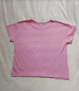 T-shirt Benetton rosa stampa cuore viola