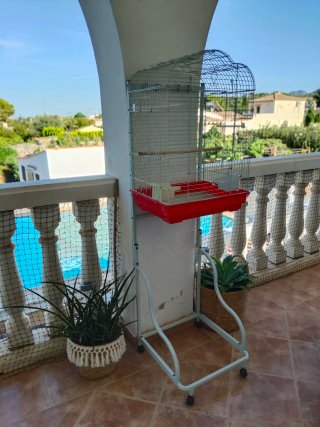 Jaula para agapornis con pie