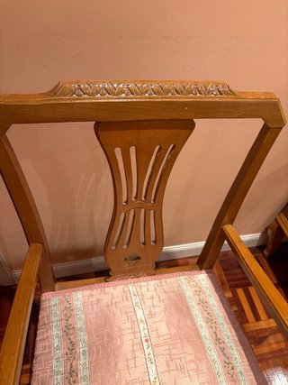 Butaca vintage madera y tela