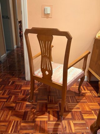 Butaca vintage madera y tela