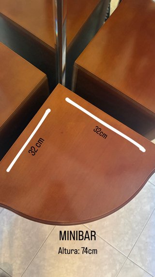 Mueble bar esquinero con espejo