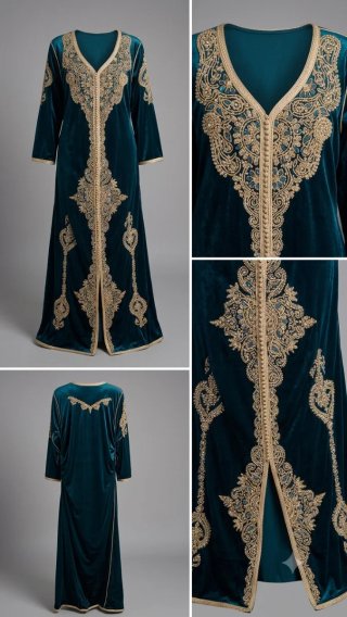 Kaftan Fiesta Moros y Cristianos Azul Dorado