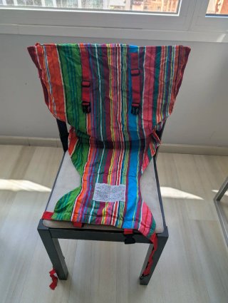 Trona portátil de tela para bebé
