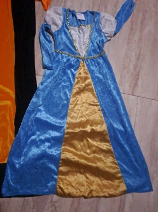 Lote 2 Vestidos Disfraces Naranja y Plateado