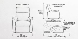Sillón Sofá Motorizado Eléctrico Reclinable