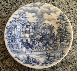 Juego Tazas Café Vintage Loza Inglesa Azul