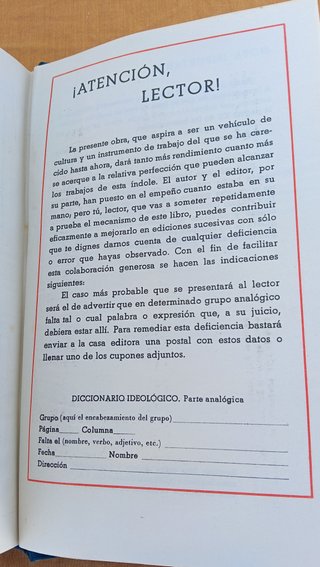 Diccionario Ideológico Julio Casares RAE Ed. 1954
