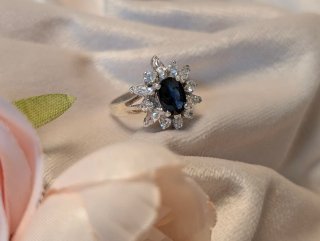 Anello in Argento con Zaffiro Naturale