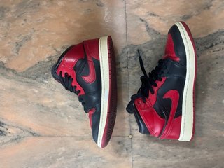 Jordan 1 Scarpe da Ginnastica Rosse e Nere